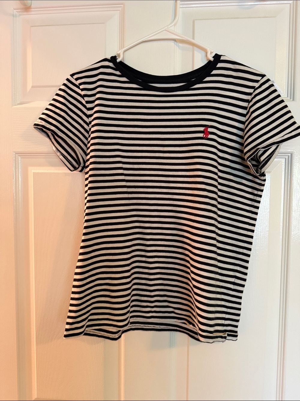 Women’s Polo Striped Black & White shirt size M